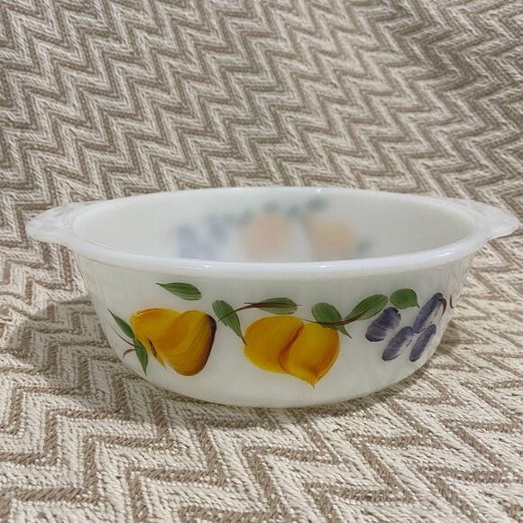 Anchor Hocking Fire King Gay Fad Fruits 2 QT Casserole Dish - Picture 1 of 9